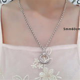 925 Silver Long Chain Necklace Thai Silver Link Chain