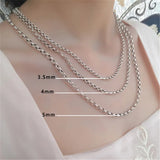 925 Silver Long Chain Necklace Thai Silver Link Chain