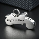 Engraved Punk Boys Motorcycle Necklace Ashes Memorial Pendant Women