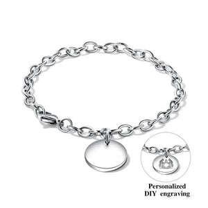 Personalized Couple Name Bracelets Engraved Stainless Steel