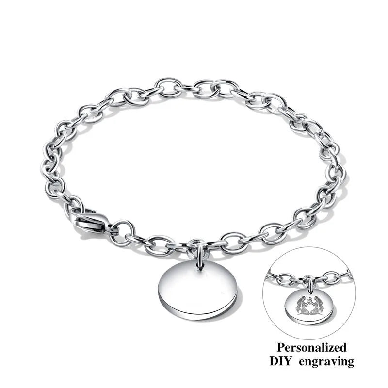 Personalized Couple Name Bracelets Engraved Stainless Steel