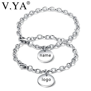 Personalized Couple Name Bracelets Engraved Stainless Steel
