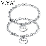 Personalized Couple Name Bracelets Engraved Stainless Steel