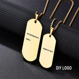 Couple Necklaces Stainless Steel Pendant King & Queen Crown Tag Chains