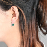 Thai Silver Lock Bag Heart Zircon S925 Earrings