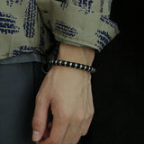Magnetic Leather Bracelet Punk Rock Stainless Steel Bracelet
