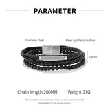 Layer Stainless Steel Bracelet Magnetic Leather Bracelet