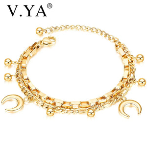 Stainless Steel Moon Bracelet Jewelry Accessories Couple Gift