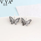 Vintage Butterfly Earrings Thai Silver Stylish Jewelry Gift