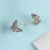 Vintage Butterfly Earrings Thai Silver Stylish Jewelry Gift