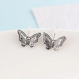 Vintage Butterfly Earrings Thai Silver Stylish Jewelry Gift