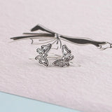 Vintage Butterfly Earrings Thai Silver Stylish Jewelry Gift