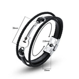 Multilayer Leather Guitar Engraved Bracelets