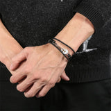 Multilayer Leather Guitar Engraved Bracelets