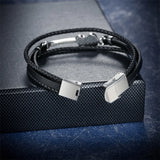 Multilayer Leather Guitar Engraved Bracelets