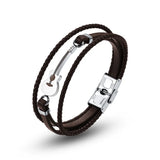 Multilayer Leather Guitar Engraved Bracelets