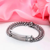 Personalized Name Stainless Steel Bracelet with Zircon Stone