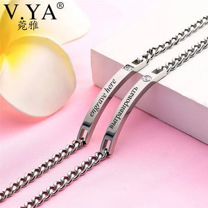 Personalized Name Stainless Steel Bracelet with Zircon Stone