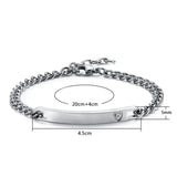 Personalized Name Stainless Steel Bracelet with Zircon Stone