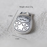 Vintage Matte Silver Kitten Necklace Pendant