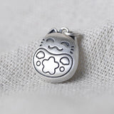 Vintage Matte Silver Kitten Necklace Pendant