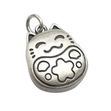 Vintage Matte Silver Kitten Necklace Pendant