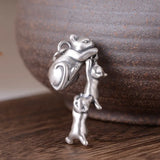 Vintage Pure Silver Cat Kitten Necklace Pendant