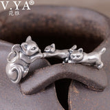 Vintage Pure Silver Cat Kitten Necklace Pendant