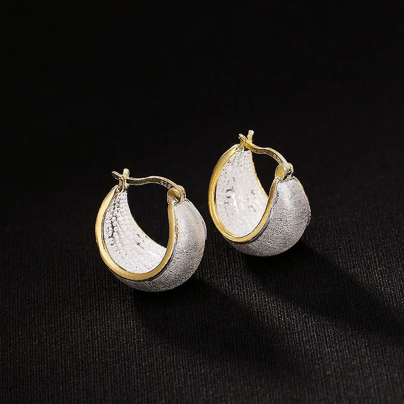 925 Silver Earring Hoop Fine Vintage Women Jewelry