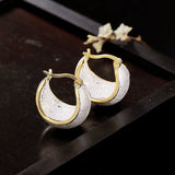 925 Silver Earring Hoop Fine Vintage Women Jewelry