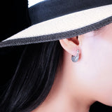 925 Silver Flower Moon Hollow Earrings Retro Ethnic Jewelry