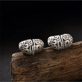 925 Silver Clouds Stud Earrings Vintage Moon Shape Jewelry