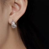 925 Silver Clouds Stud Earrings Vintage Moon Shape Jewelry