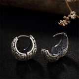 925 Silver Clouds Stud Earrings Vintage Moon Shape Jewelry