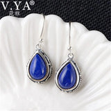 925 Silver Water Drop Lapis Lazuli Earrings for Women