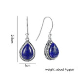 925 Silver Water Drop Lapis Lazuli Earrings for Women