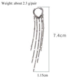 925 Silver Tassel Heart Earrings for Women