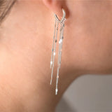 925 Silver Tassel Heart Earrings for Women
