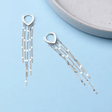 925 Silver Tassel Heart Earrings for Women