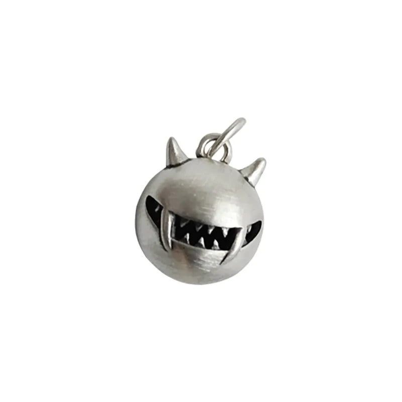 Retro Horn Evil Devil Demon Pendant 925 Sterling Silver Necklace
