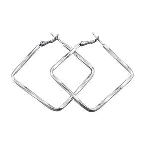 925 Silver Rhombus Dangler Drop Earrings Women Gift Wedding Jewelry