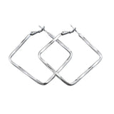 925 Silver Rhombus Dangler Drop Earrings Women Gift Wedding Jewelry