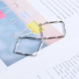 925 Silver Rhombus Dangler Drop Earrings Women Gift Wedding Jewelry