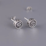 Sterling Silver Buddha Earring Acalanatha Sanskrit Thai Silver Stud