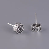 Sterling Silver Buddha Earring Acalanatha Sanskrit Thai Silver Stud