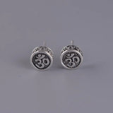 Sterling Silver Buddha Earring Acalanatha Sanskrit Thai Silver Stud