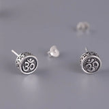 Sterling Silver Buddha Earring Acalanatha Sanskrit Thai Silver Stud