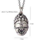 S990 Pure Silver Vintage Matte Baby Buddha Doll Ladies Pendant