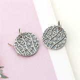 925 Sterling Silver Plum Blossom Retro Round Necklace Pendant Women
