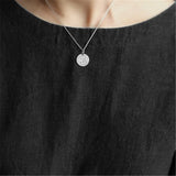 925 Sterling Silver Plum Blossom Retro Round Necklace Pendant Women